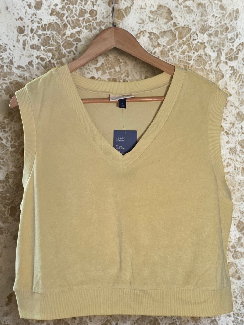 Universal Thread Pale Yellow V-Neck Terry Tank